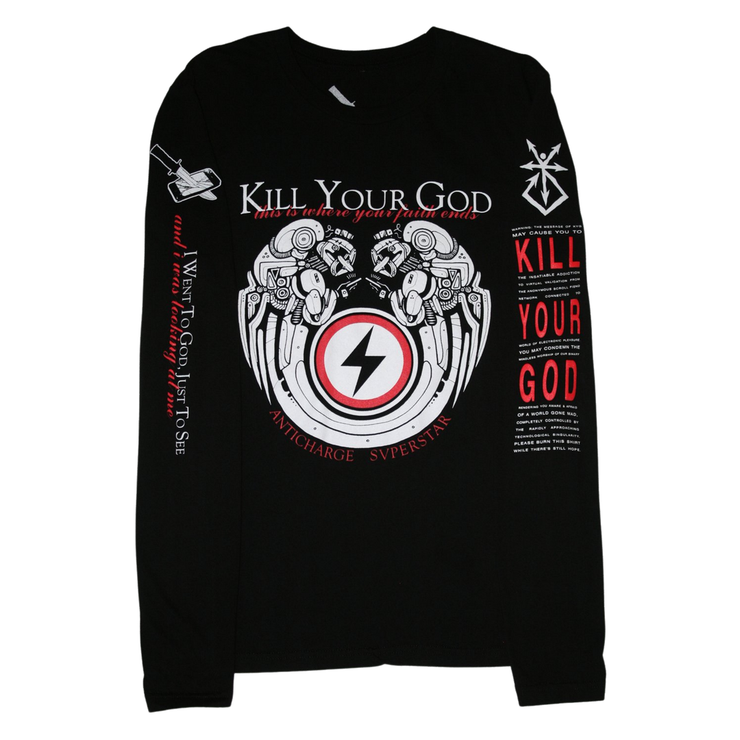 KILL YOUR GOD x GRIMJOB: ANTICHARGE SUPERSTAR L/S SHIRT - Kill Your God