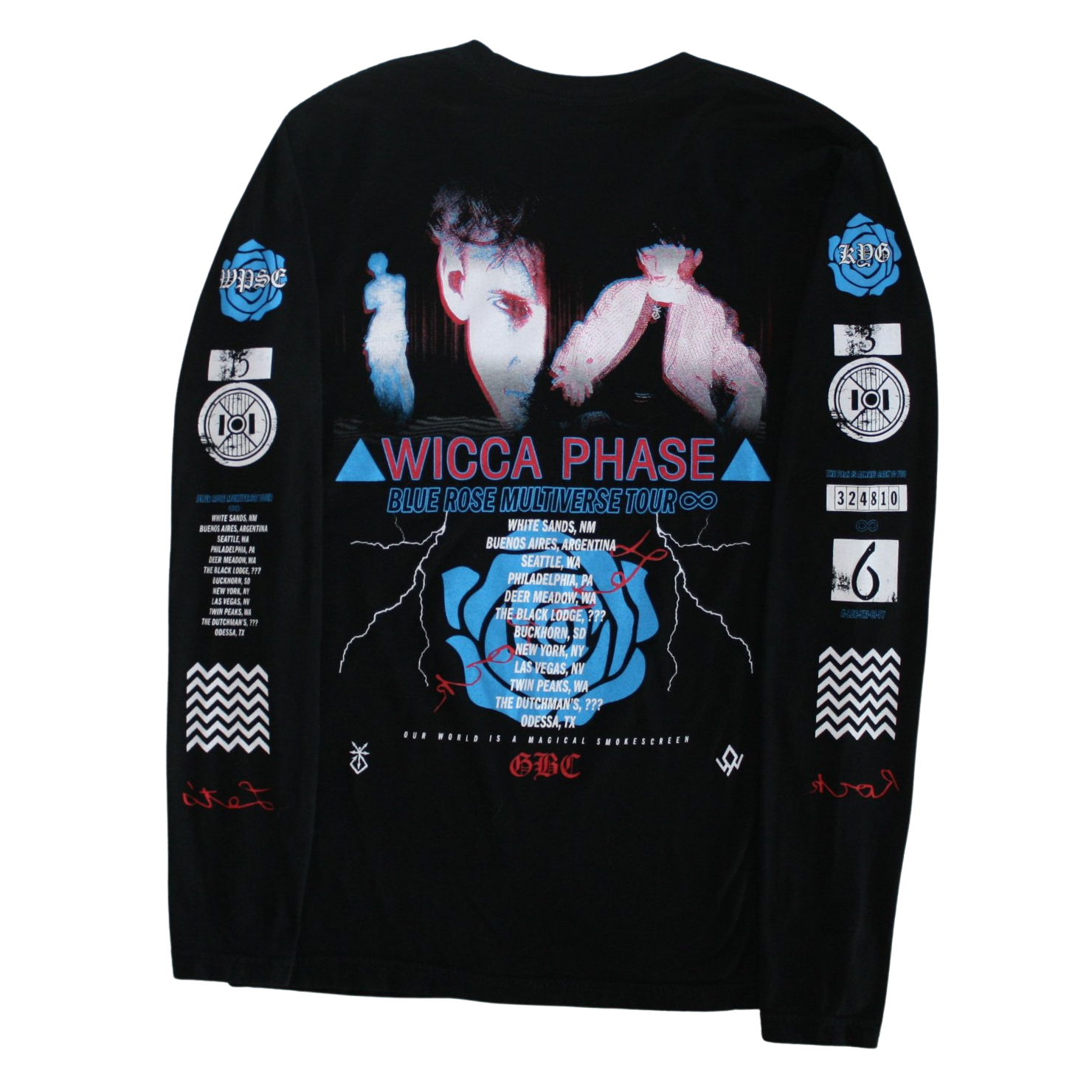 KILL YOUR GOD x WICCA PHASE SPRINGS ETERNAL: BLUE ROSE MULTIVERSE TOUR L/S SHIRT - Kill Your God